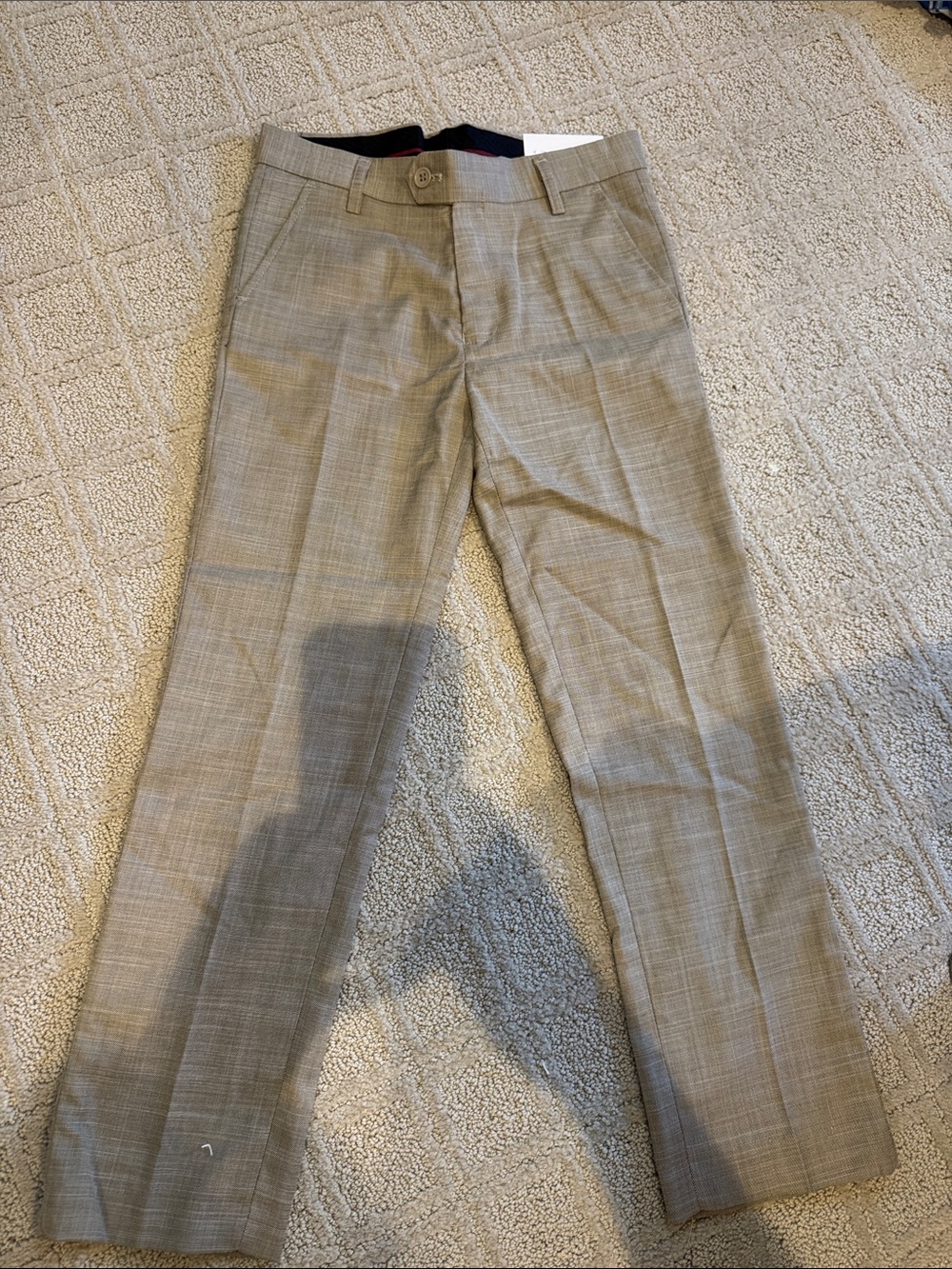 Isaac Mizrahi Boys Dress Pants in Light Taupe